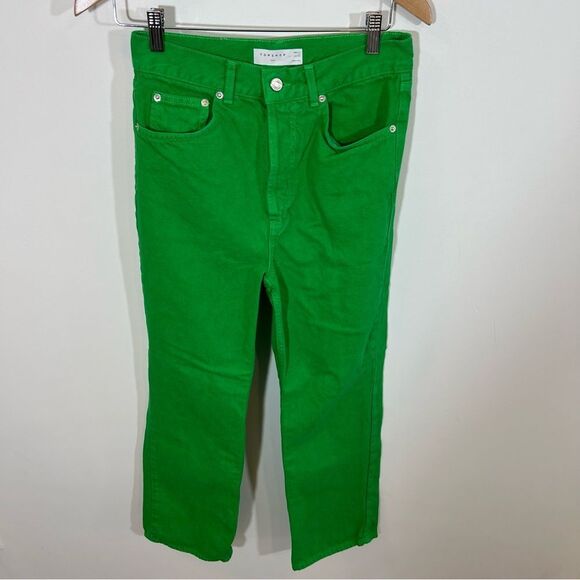 Topshop Green Jeans size W28 L32 US 6 - Picture 3 of 11